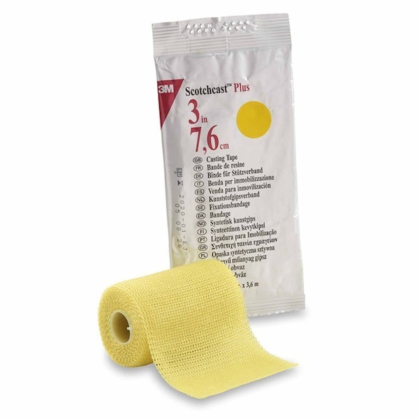 3M Scotchcast Cast Tape 3 Inch X 12 Foot Fiberglass / Resin Yellow, 82003Y - main